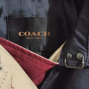 Coach Womens Navy and Burgundy Trench Coat